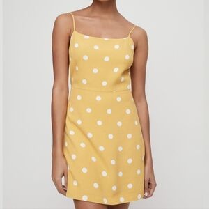 Aritzia Wilfred Isabelle mini dress polka dot 4 small